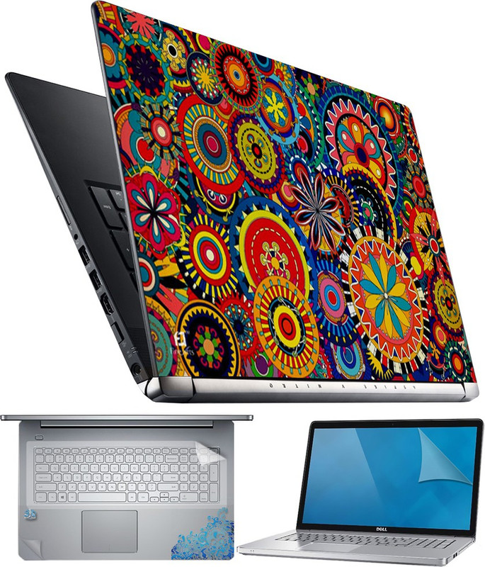 FineArts Circle Art 4 in 1 Laptop Skin Pack with Screen Guard, Key Protector and Palmrest Skin Combo Set(Multicolor) RS.299 (75.00% Off) - Flipkart