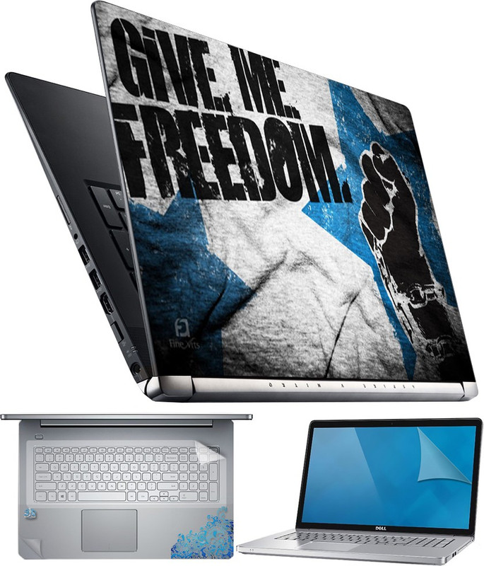 FineArts Give Me Freedom 4 in 1 Laptop Skin Pack with Screen Guard, Key Protector and Palmrest Skin Combo Set(Multicolor) RS.299 (75.00% Off) - Flipkart