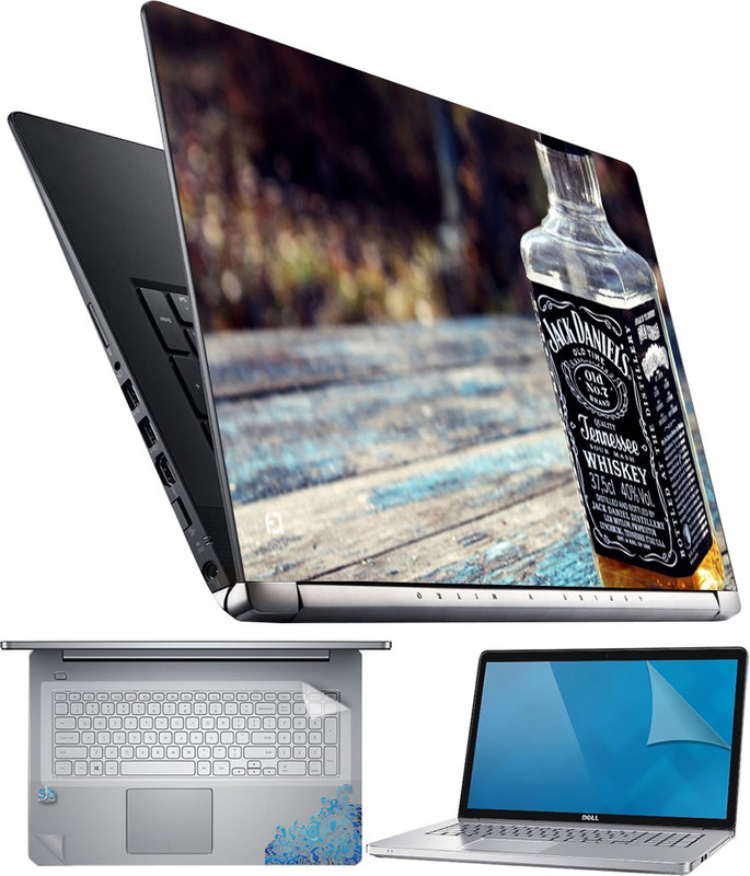 FineArts Jack Daniels 4 in 1 Laptop Skin Pack with Screen Guard, Key Protector and Palmrest Skin Combo Set(Multicolor) RS.299 (75.00% Off) - Flipkart