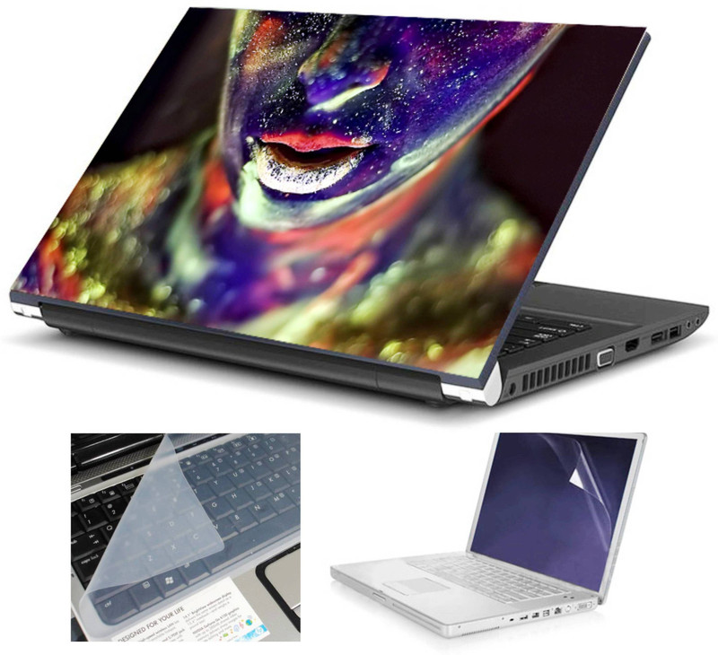Geek COLOURFULL BODY HQ 3in1 LAPTOP SKIN WITH LAPTOP SCREEN GUARD and KEY GUARD 15.6 IN Combo Set(Multicolor)