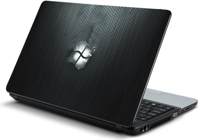 Geek Window Black N White 2in1 LAPTOP SKIN WITH LAPTOP SCREEn GUARD 15.6 INCH Combo Set(Multicolor)