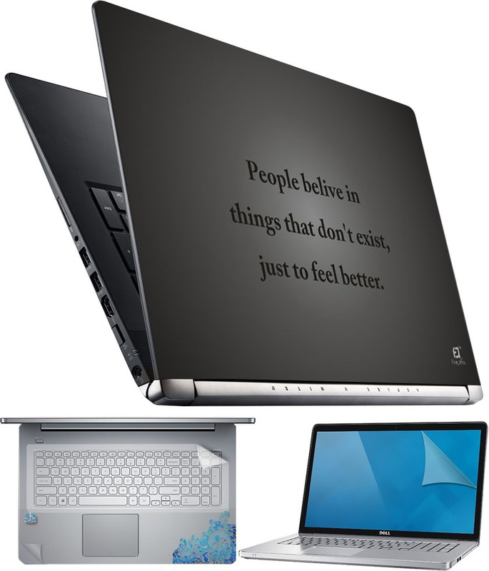FineArts People Belive in Things 4 in 1 Laptop Skin Pack with Screen Guard, Key Protector and Palmrest Skin Combo Set(Multicolor) RS.299 (75.00% Off) - Flipkart