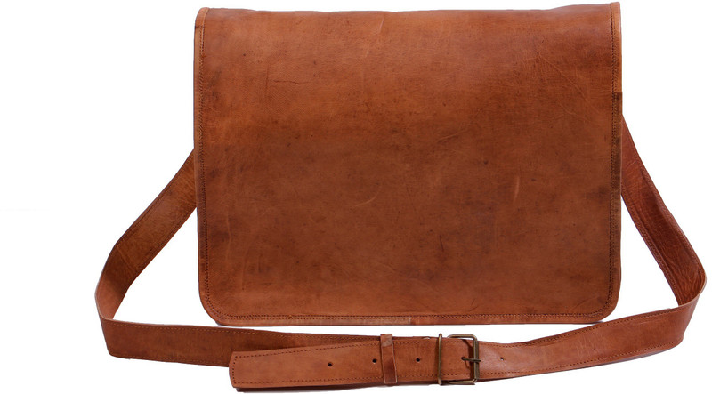 pranjals house genuine vintage leather bag Messenger Bag(Brown, 15 inch)