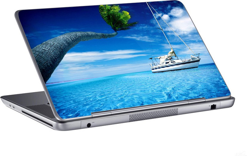 AV Styles coconut tree and boat skin Vinyl Laptop Decal 15.6