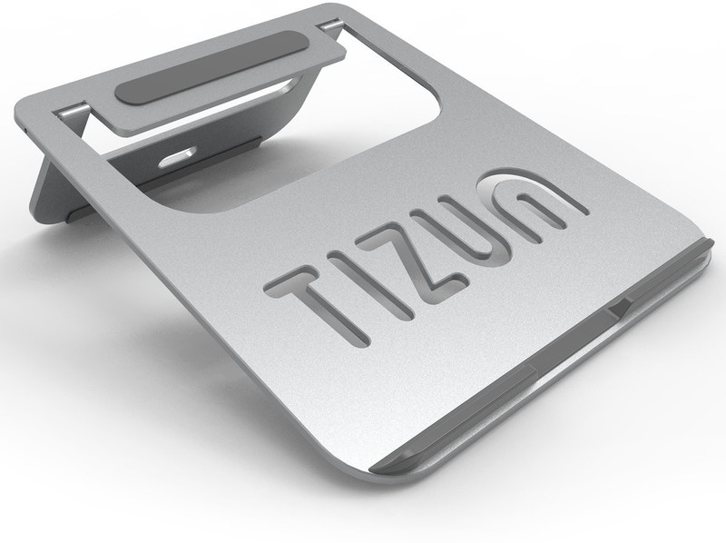 TIZUM Foldable Anodized Aluminum Lightweight Ergonomic, Air Vented Multi-Function TZ-ATS-SLVR Laptop Stand TIZUM Foldable Anodized Aluminum Lightweight Ergonomic, Air Vented Multi-Function TZ-ATS-SLVR Laptop Stand
