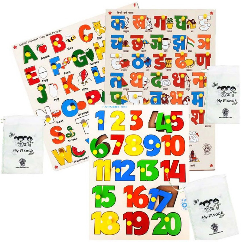 Skillofun CAPITAL ALPHABET WITH PICTURES + NUMBERS + HINDI ALPHABETS(Multicolor)