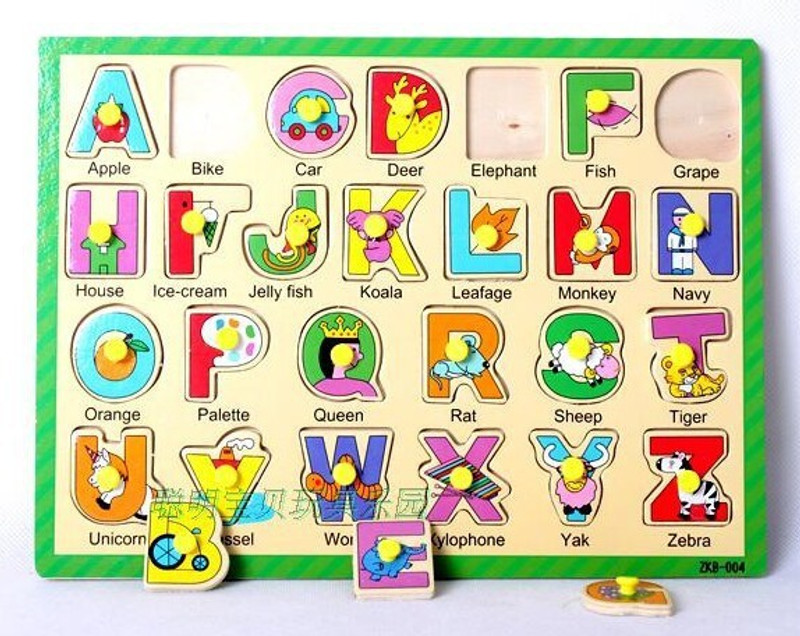 Kalaplanet Capital Alphabet Tray with Picture(Beige)