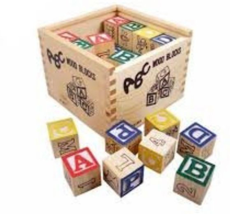 Magma Store 27 Pcs ABC or 123 Wooden Blocks Letters Numbers with Box Storage Case - Classic Educational Learning Toy Blocks for Babies & Toddlers(Multicolor)