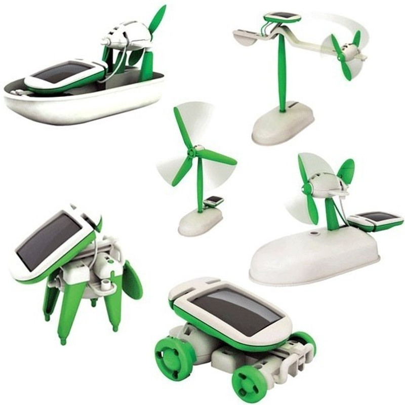 Annie 6-in-1 Solar Kit Toy(Green, White)