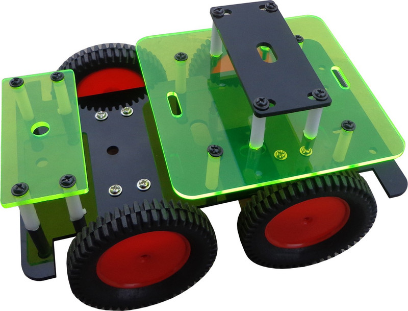 NASA Tech Multipurpose 4 wheel 4 Layer Robotic Chassis with motors(Multicolor)