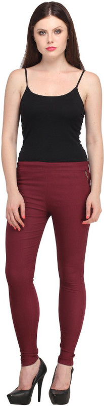 LIMEFAB Maroon Jegging(Solid) LIMEFAB Maroon Jegging(Solid)