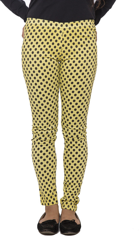 Fashion Cult Yellow Jegging(Polka Print) Fashion Cult Yellow Jegging(Polka Print)