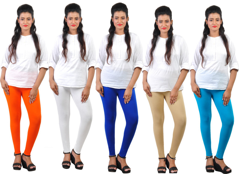 Comfort Lady Ankle Length Legging(Orange, Solid) Comfort Lady Ankle Length Legging(Orange, Solid)