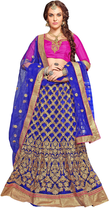 Manvaa Self Design Semi Stitched Lehenga, Choli and Dupatta Set(Multicolor)