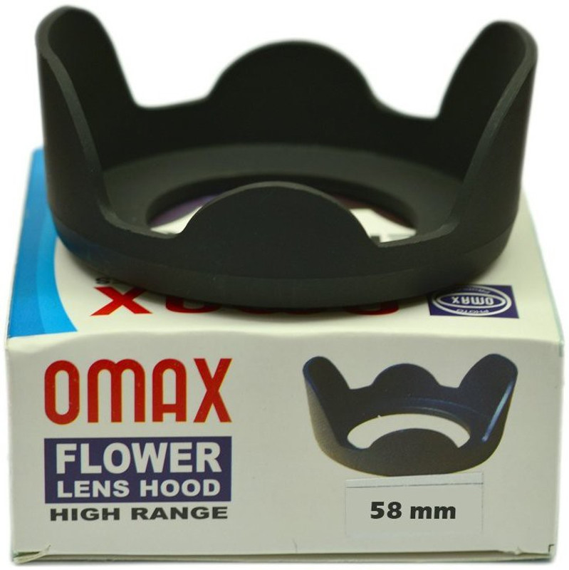 OMAX 58mm Flower Lens Hood For Canon 18-55mm Lens  Lens Hood(Black)