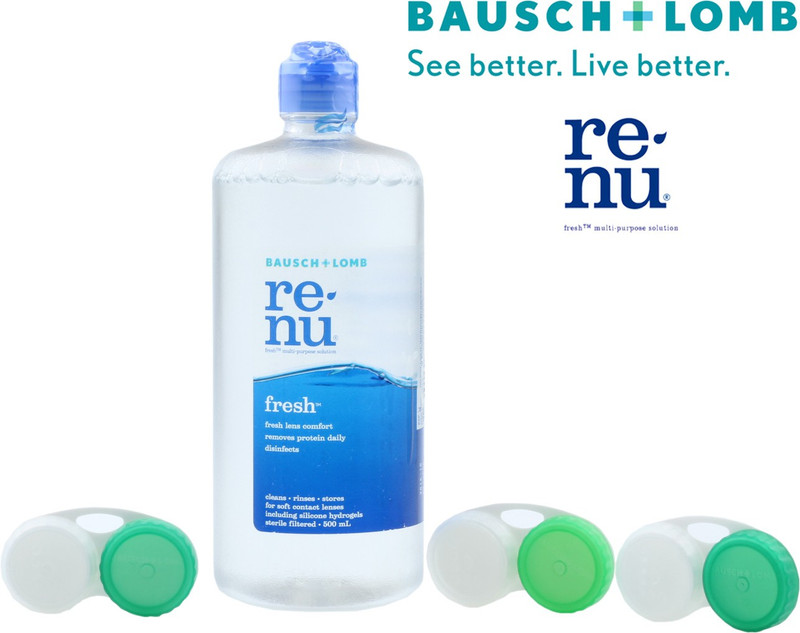 Bausch & Lomb Renu Fresh Multi-Purpose Solution 500 ml With 3 Lens Case(500 ml)
