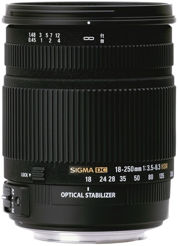 Sigma 18 - 250 mm F3.5-6.3 DC Macro OS HSM for Canon Digital SLR Lens for Canon EF Mount(Black, 60)