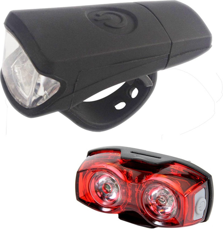 Dark Horse Imported Bicycle Front Light 3 Watt USB Silicon Rechargeable & 1 Watt 3 Mode Twin Eye Battery Rear Light Combo LED Front Rear Light Combo(Black, Red)