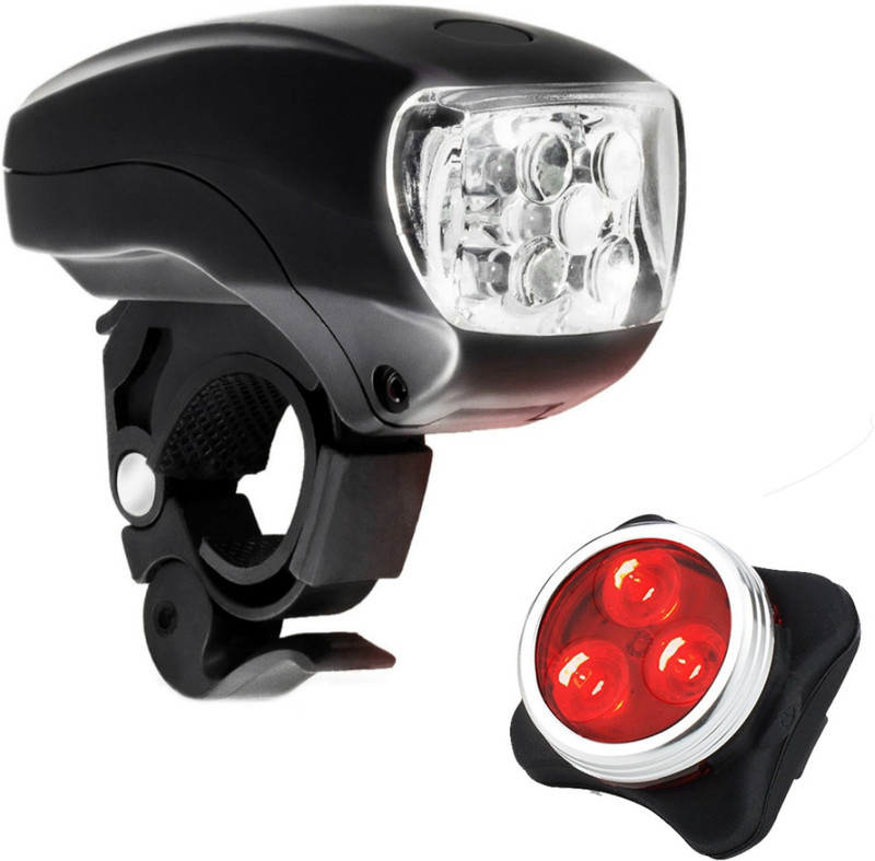 Dark Horse Imported Bicycle 5 LED Front Light & 3 LED USB Rechargeable Rear Light Combo LED Front Rear Light Combo(Black, Red)