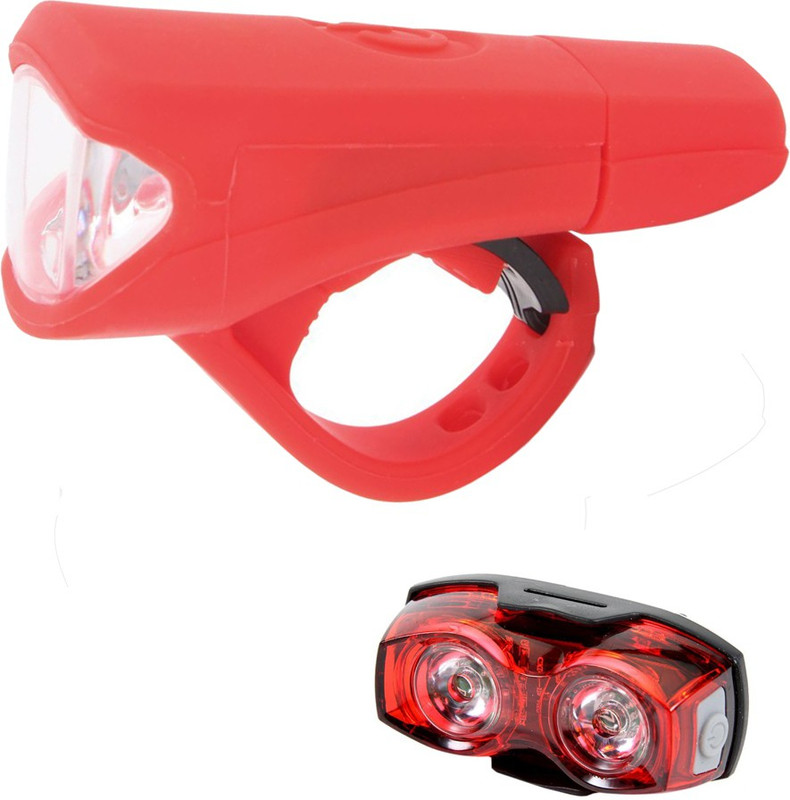 Dark Horse Imported Bicycle Front Light 3 Watt USB Silicon Rechargeable & 1 Watt 3 Mode Twin Eye Battery Rear Light Combo LED Front Rear Light Combo(Red)