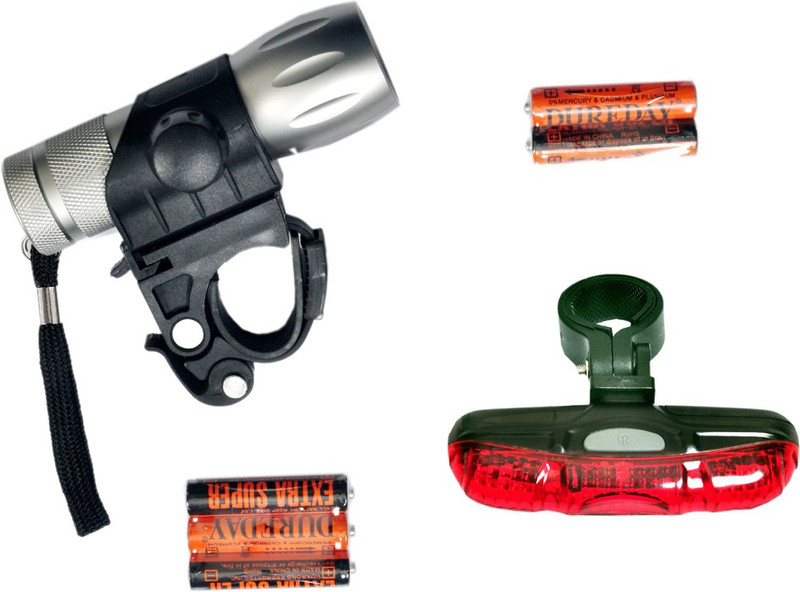 Dark Horse Imported 9 LED Bicycle Front Light & 5 LED Rear Light Combo LED Front Rear Light Combo(Grey, Red)