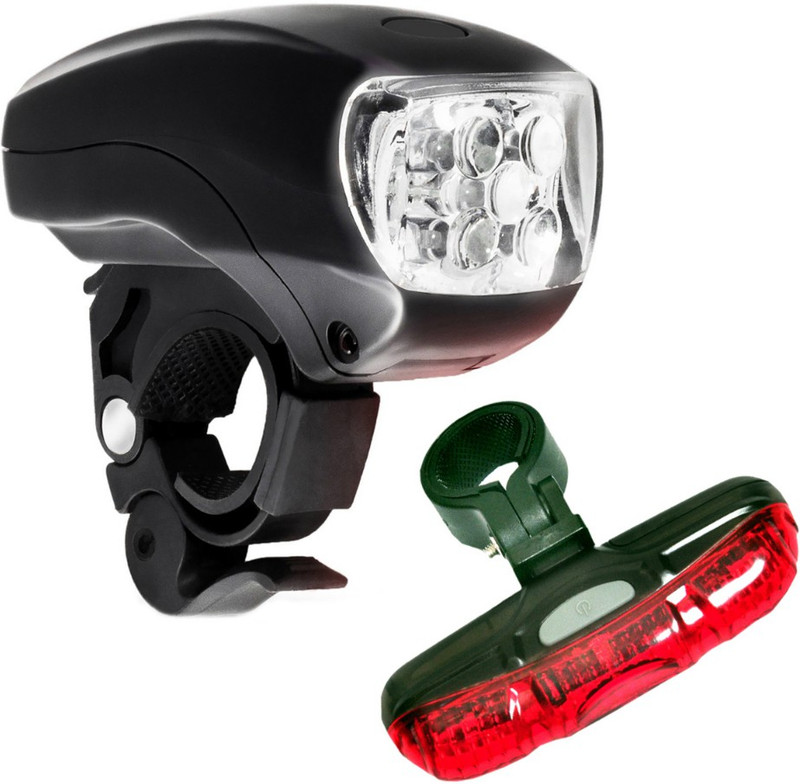 Dark Horse Imported Bicycle 5 LED Front Light & 5 LED Rear Light Combo LED Front Rear Light Combo(Black, Red)
