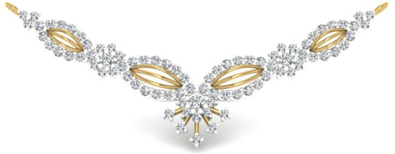Astrum Diamonds Sparkling Ovoid Mangalsutra 18kt Diamond Yellow Gold Mangalsutra Tanmaniya