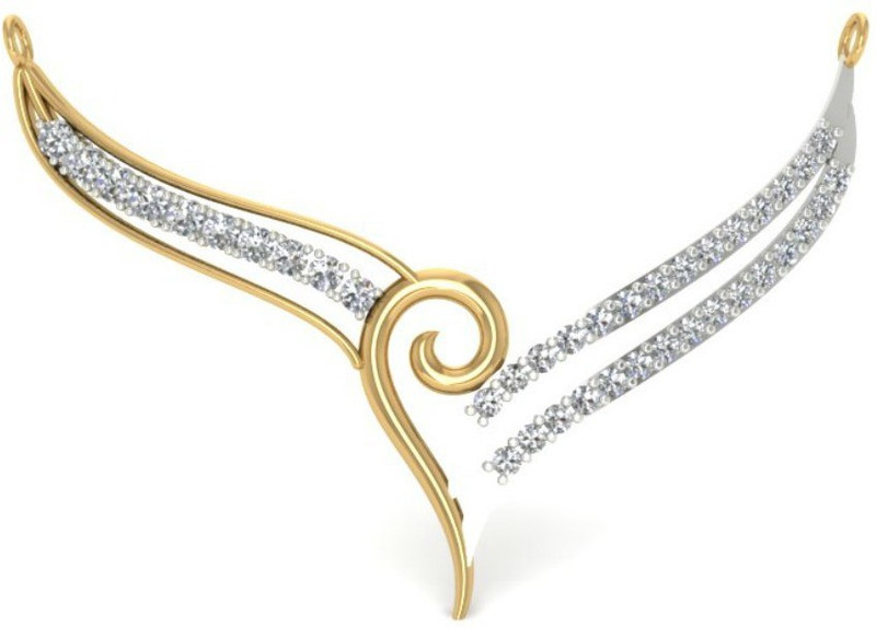 Astrum Diamonds Sparkling Curvy Mangalsutra 18kt Diamond Yellow Gold Mangalsutra Tanmaniya
