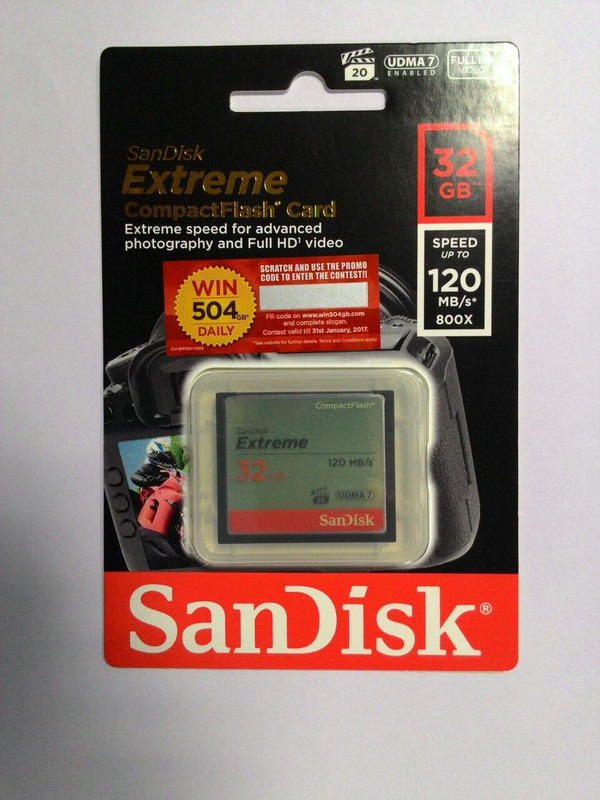 SanDisk Extreme 32 GB Compact Flash Class 10 120 MB/S  Memory Card RS.3900 (70.00% Off) - Flipkart