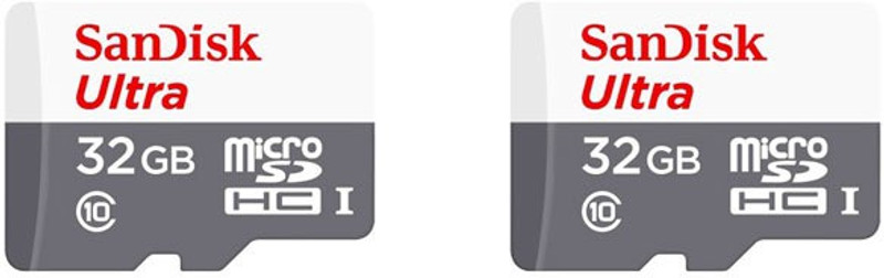 SanDisk Ultra 2 Pcs Combo 32 GB MicroSDHC Class 10 48 MB/s Memory Card