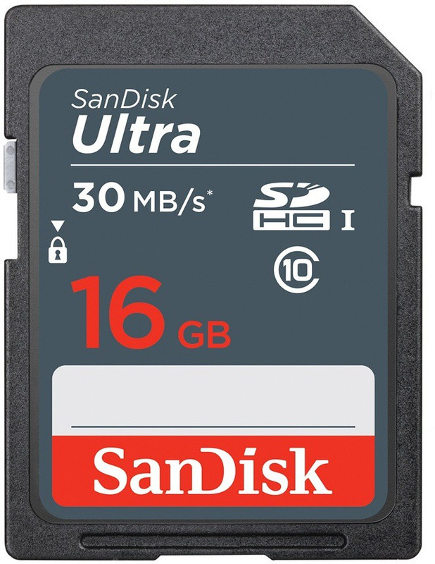 SanDisk Ultra 16 GB Ultra SDHC Class 10 30 MB/s  Memory Card