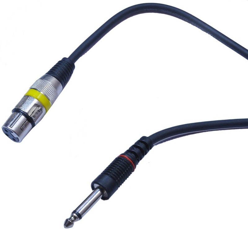 Krown XLR Female to 6.3MM Mono Male Microphone 5 Meter Cable(Black)