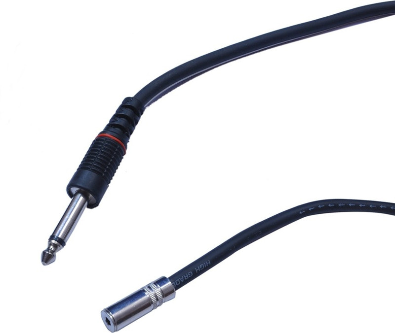 Krown 6.3MM Mono Male to 3.5MM Stereo Female 10 Meter Cable(Black)