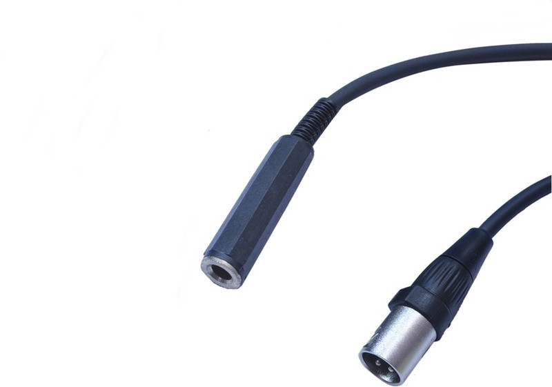 Krown XLR Male to 6.3MM Stereo Female Cable 3 Meter Cable(Black)