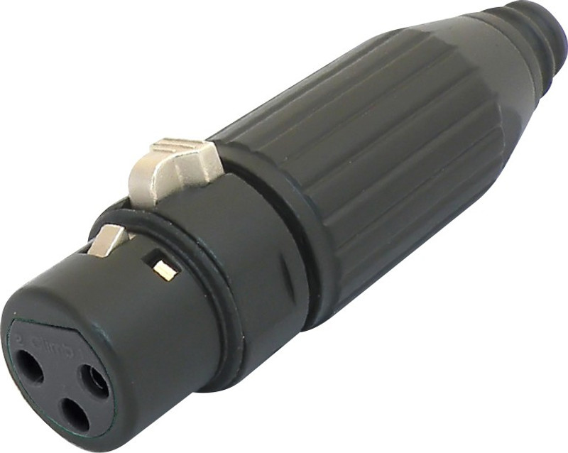 MX XLR 3 PIN FEMALE HEAVY DUTY - BLACK Connector(Black)