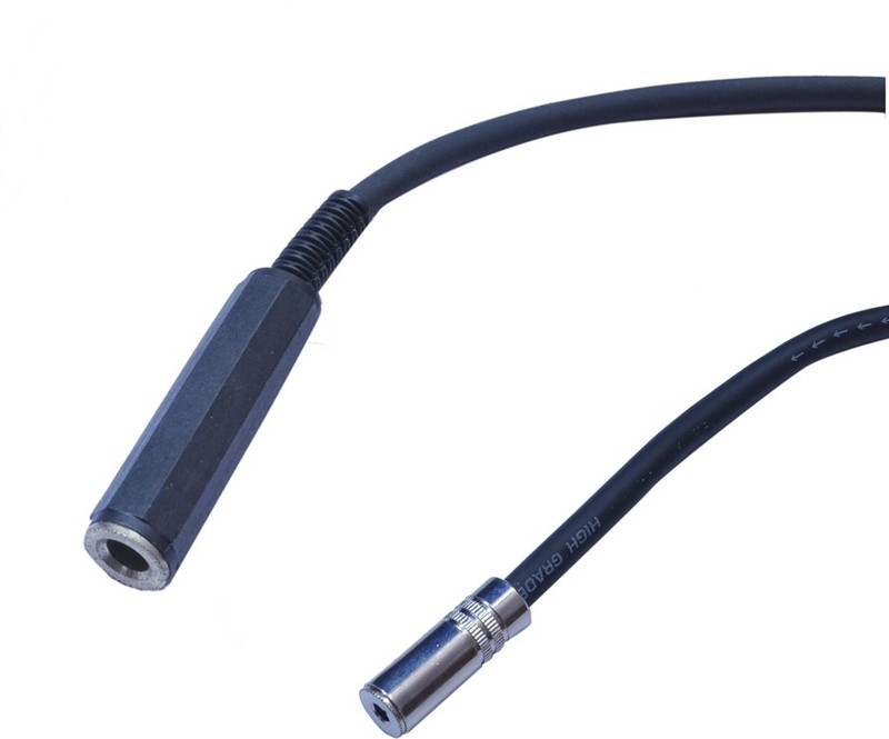 Krown 6.3MM Stereo Female to 3.5MM Stereo Female 8 Meter Cable(Black)