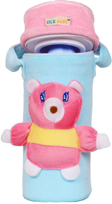 Ole Baby 3D Pop Out Plush Soft Toy Single Portable Infant Feeding Milk Food Bottle Thermal Warmer Holder (Upto 250ml each)(Pack of 1, Blue)