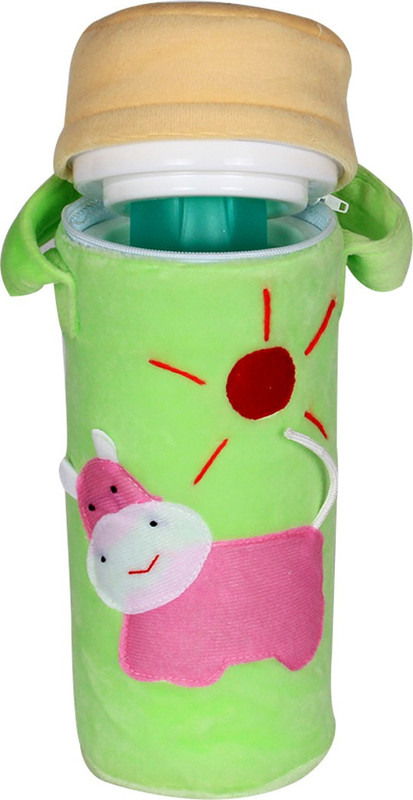 Ole Baby 3D Pop Out Plush Soft Toy Single Portable Infant Feeding Milk Food Bottle Thermal Warmer Holder (Upto 250ml each)(Pack of 1, Beige, Green)