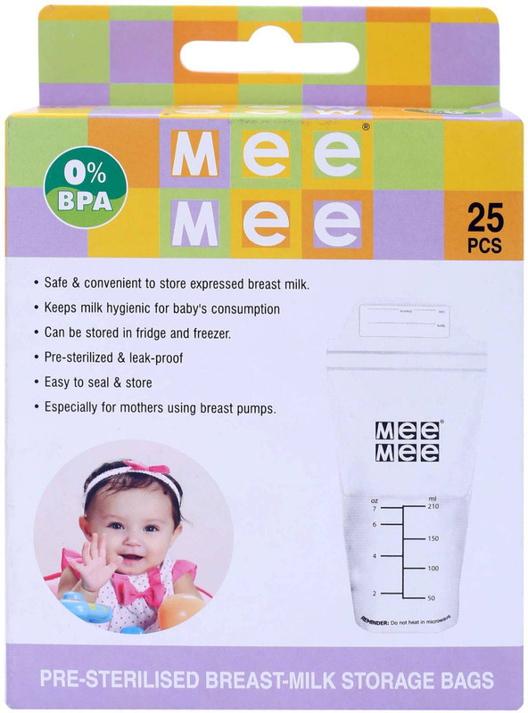 MeeMee Breast Milk Storage Bags(Pack of 25, White)