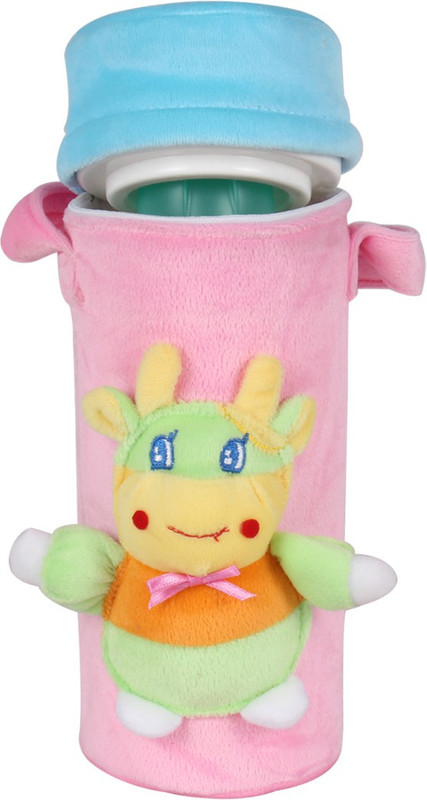 Ole Baby 3D Pop Out Plush Soft Toy Single Portable Infant Feeding Milk Food Bottle Thermal Warmer Bag Storage Holder (Upto 250ml)(Pink)