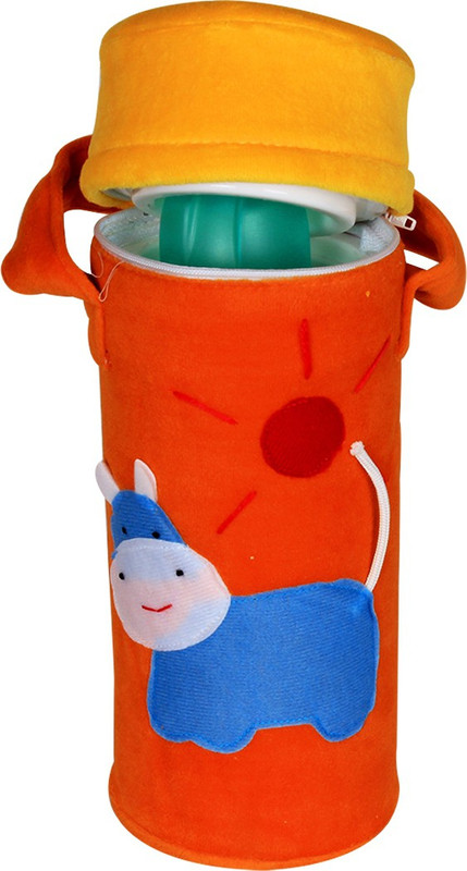 Ole Baby 3D Pop Out Plush Soft Toy Single Portable Infant Feeding Milk Food Bottle Thermal Warmer Holder (Upto 250ml each)(Pack of 1, Yellow, Orange)