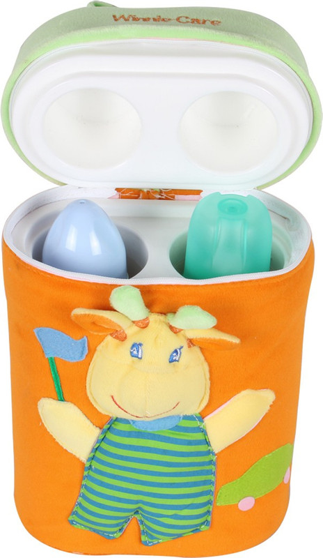 Ole Baby 3D Pop Out Plush Soft Toy Double Portable Infant Feeding Milk Food Bottle Thermal Warmer Bag Storage Holder (Upto 250ml)(Pack of 1, Orange)
