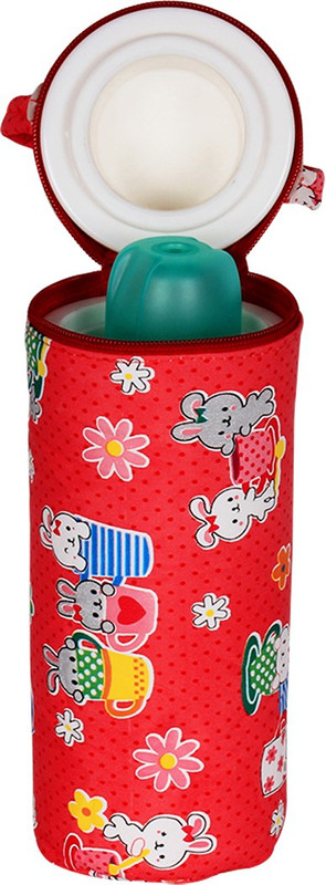 Ole Baby Bunny Print Single Portable Infant Feeding Milk Food Bottle Thermal Warmer Holder (Upto 250ml each)(Pack of 1, Red)