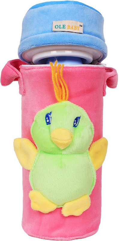 Ole Baby 3D Pop Out Plush Soft Toy Single Portable Infant Feeding Milk Food Bottle Thermal Warmer Holder (Upto 250ml each)(Pack of 1, Pink)