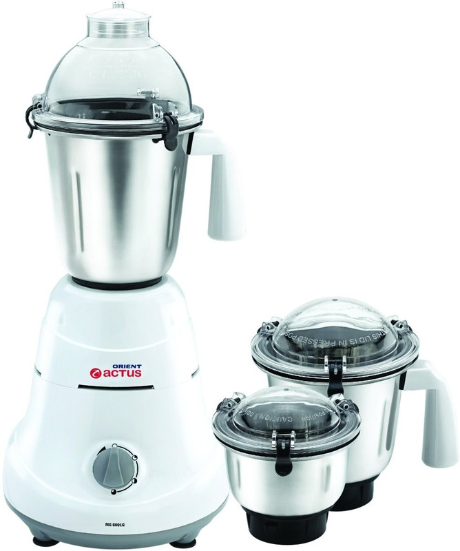 Orient Actus MG6001G 3-Jar 600 W Juicer Mixer Grinder(White, 3 Jars)