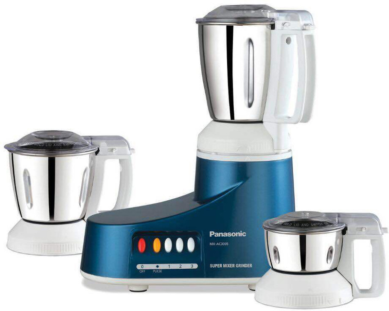 Panasonic 300S BLUE MX-AC300S (BLUE) 550 W Mixer Grinder(Blue, 3 Jars)