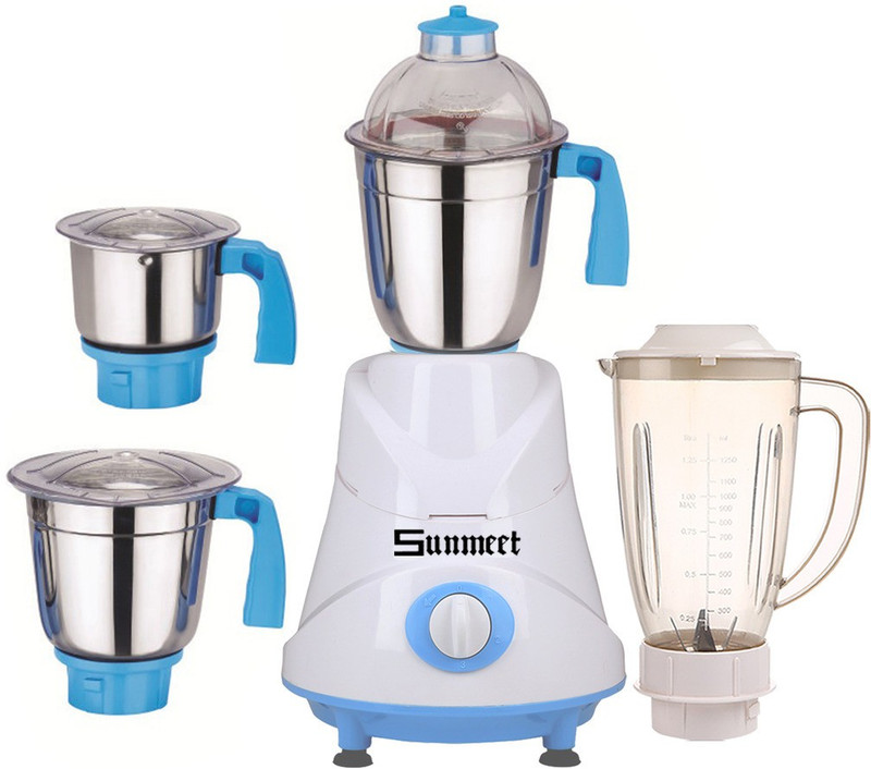 Sunmeet ABS Body MG16-WFJ22 600 W Juicer Mixer Grinder(Multicolor, 4 Jars)