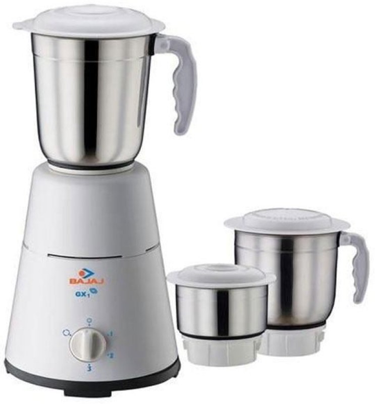 Bajaj GX1 500 W Mixer Grinder(White, 3 Jars)