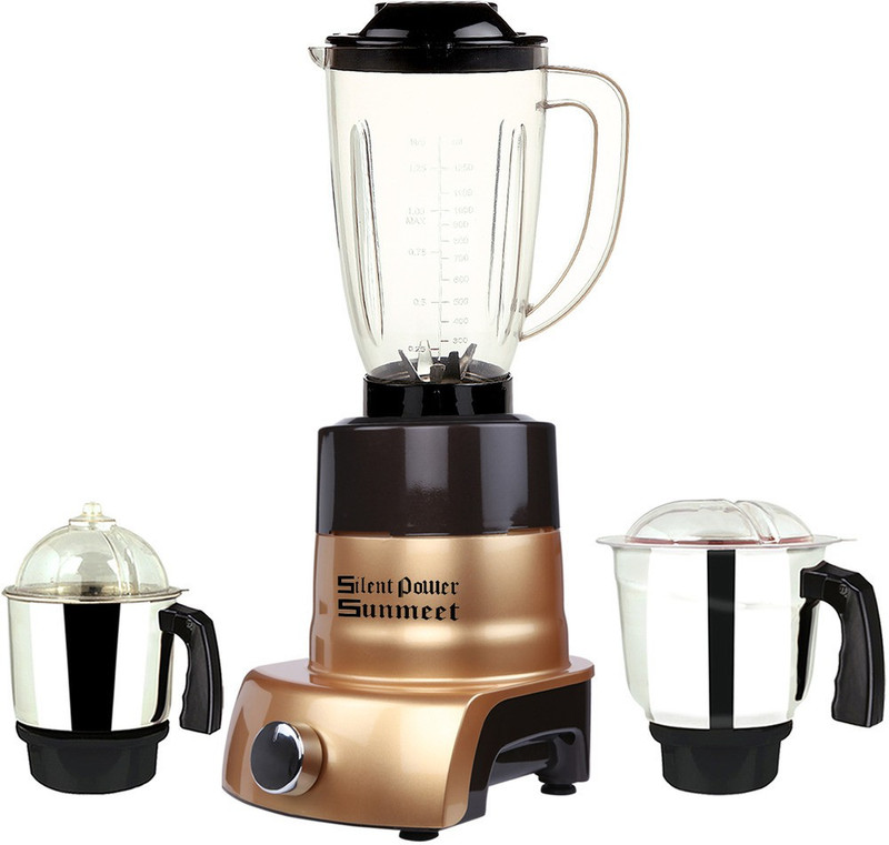 SilentPowerSunmeet MA MGJ WOF 2017-174 MA ABS Body MGJ WOF 2017-174 750 W Juicer Mixer Grinder(Gold, 3 Jars)