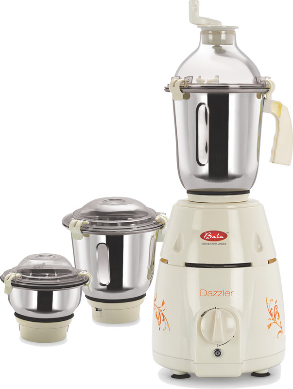 Bala dazzler 1000 W Mixer Grinder(off-white, 3 Jars)